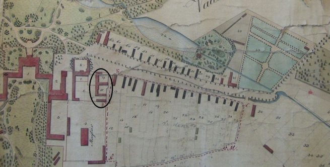 Török Ignác szülőháza az 1843-as Somody Károly féle térképen.